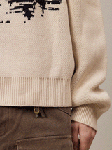 CREAM KNIT SWEATER "PRODUCTIONS"