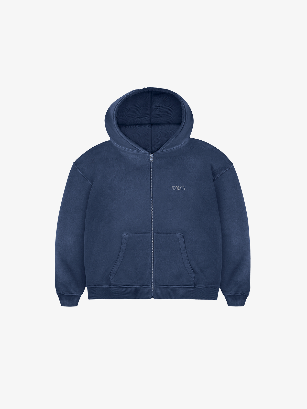 BLUE SUNFADED ZIP HOODED "EVERYDAYS" - Mosquets