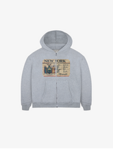 GREY MELANGE  ZIP HOODED "DRIVER LICENSE"