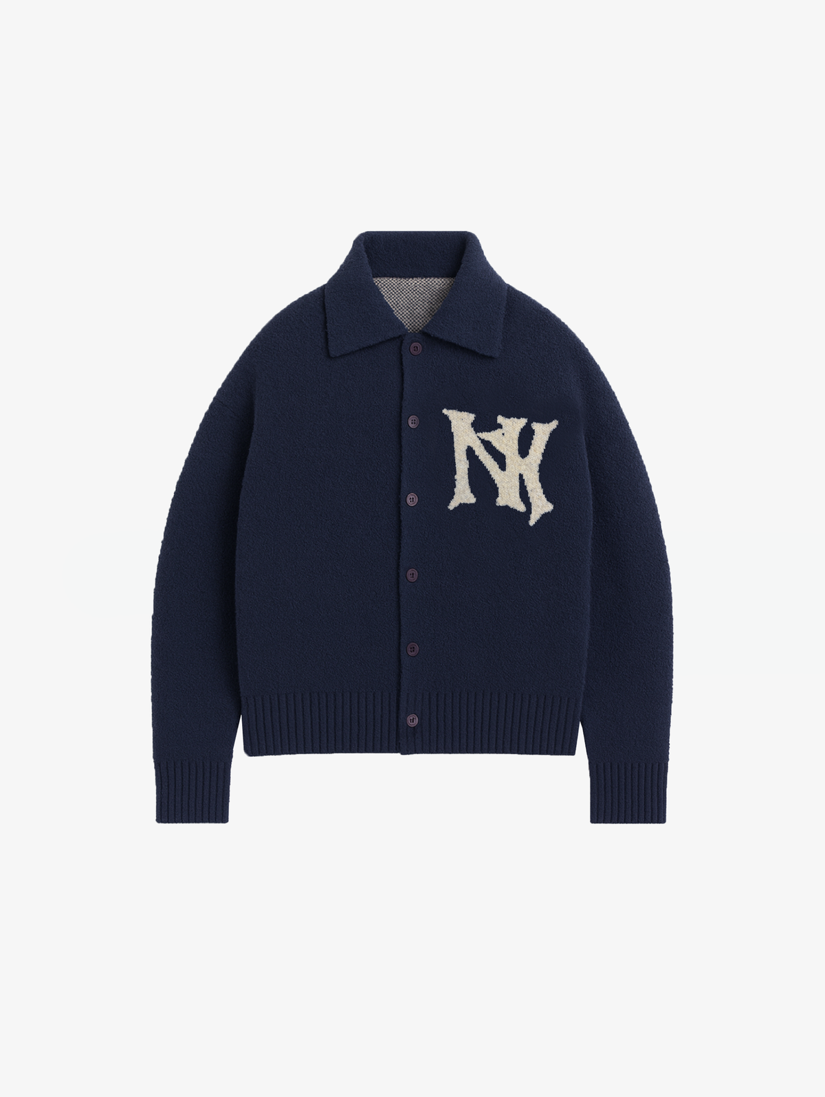 DARK BLUE MOHAIR KNIT JACKET "NY"
