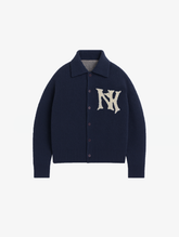 DARK BLUE MOHAIR KNIT JACKET "NY"