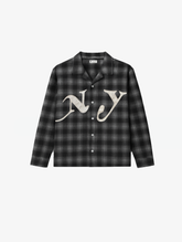BLACK CHECK FLANNEL SHIRT "NY"