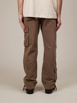BROWN WASHED CARGO PANTS