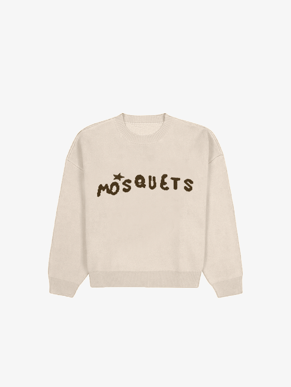 CREAM HEAVY KNIT SWEATER "MOSQUETS"
