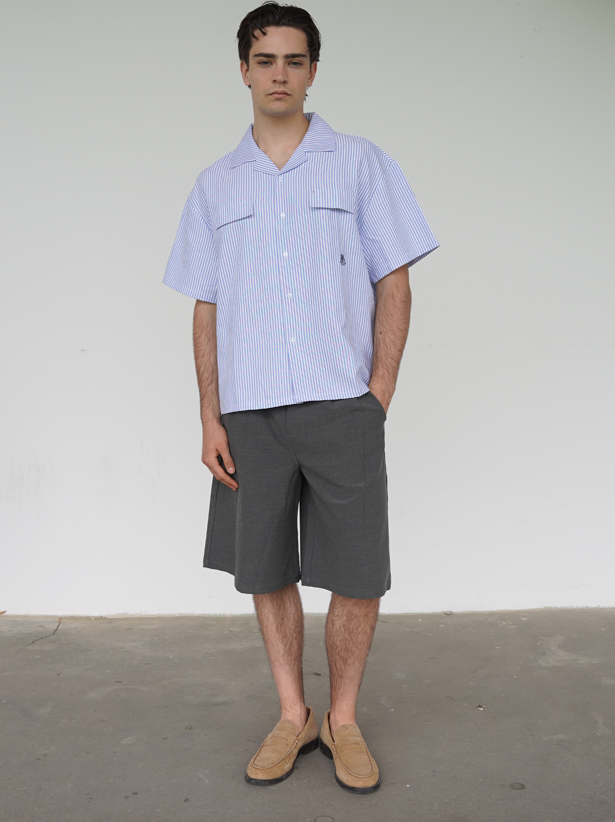 BLUE/ WHITE STRIPE OXFORD SHIRT