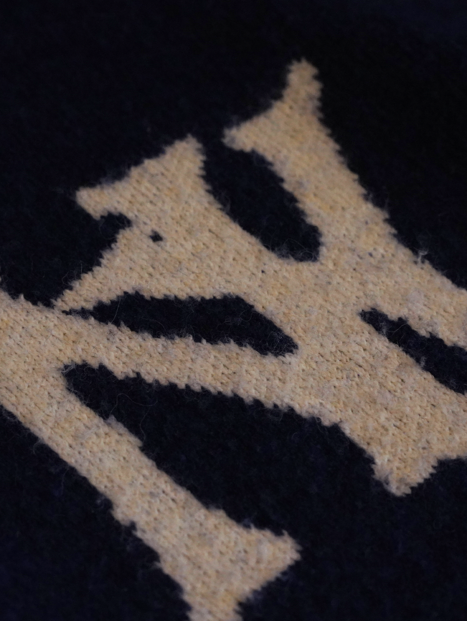 DARK BLUE MOHAIR KNIT JACKET "NY"