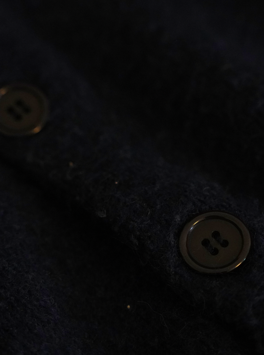 DARK BLUE MOHAIR KNIT JACKET