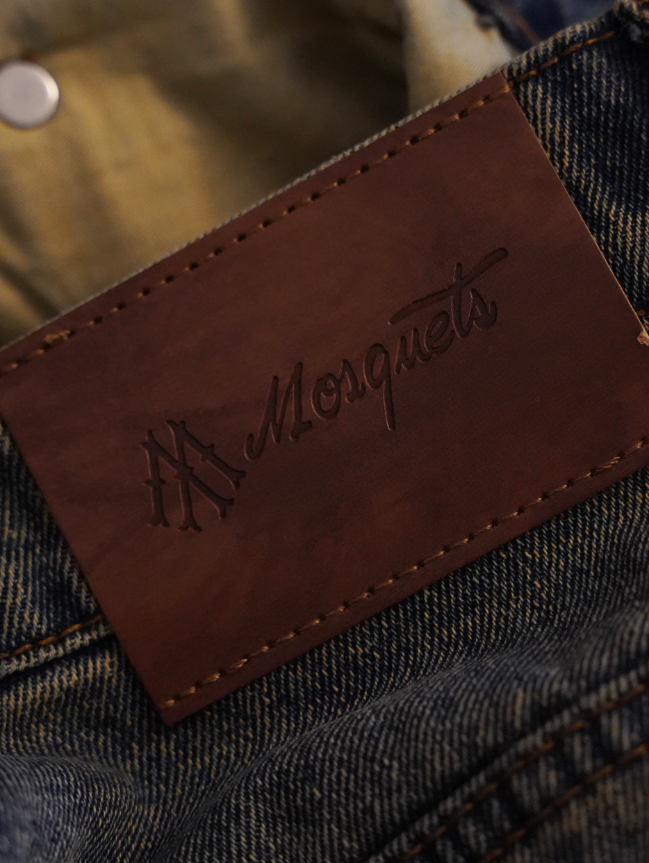 LIGHT BLUE WASHED DENIM " MUD & PAINTING"