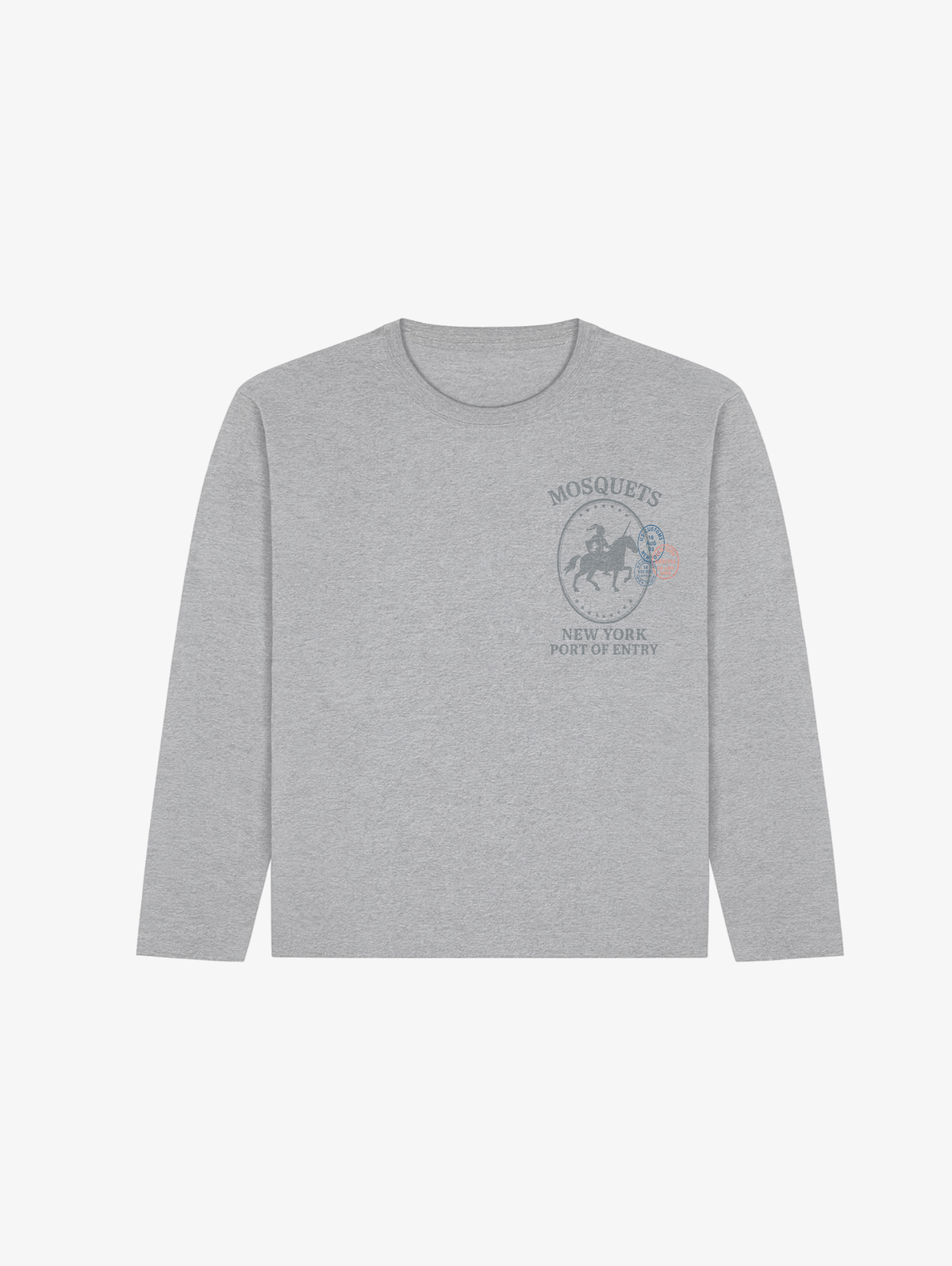 LONGSLEEVE SHIRT GREY MEL. "POST STAMP"