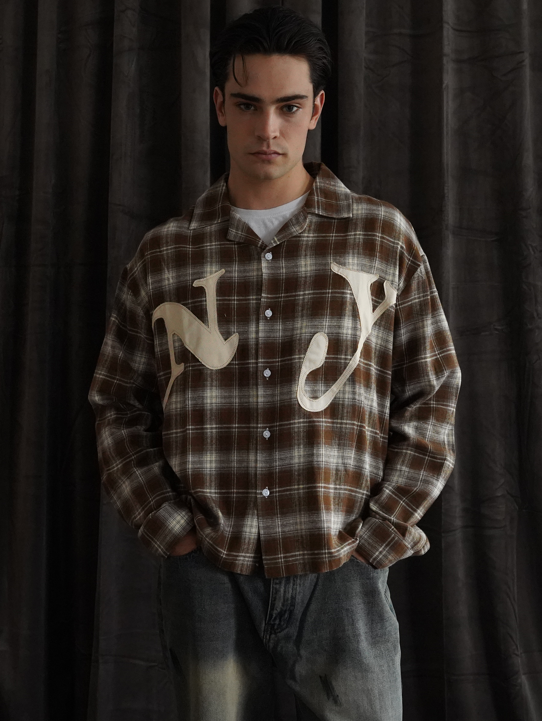 BROWN CHECK FLANNEL SHIRT