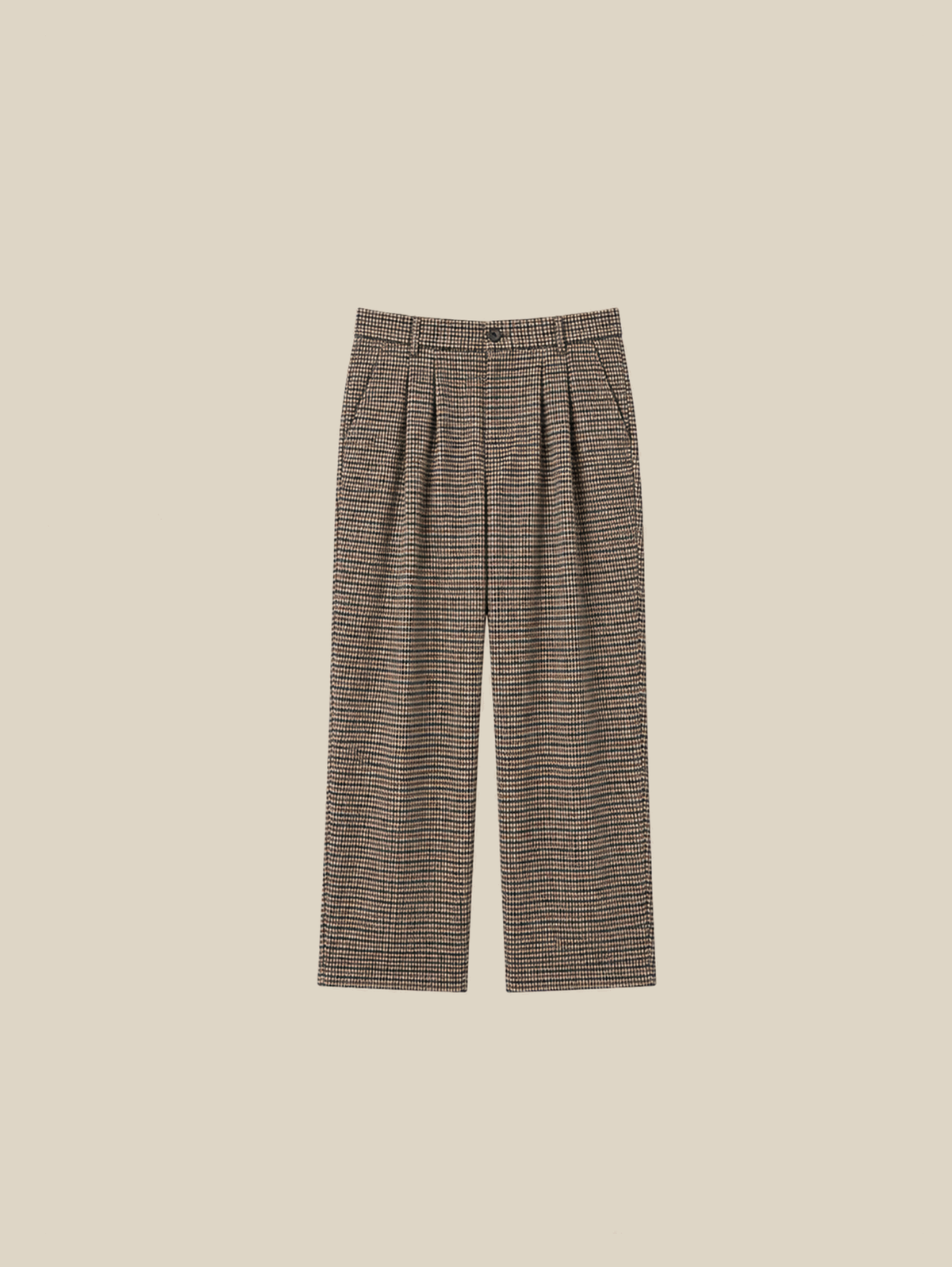 PLEATED TAILORED PANTS "CHECK"