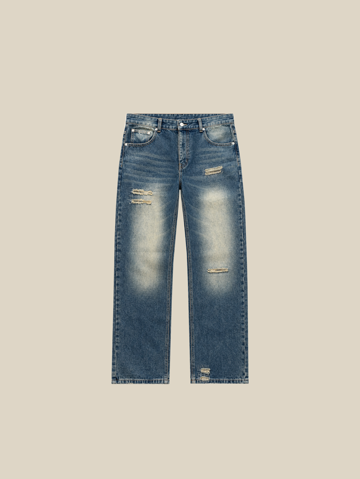 DARK BLUE DENIM "RIPPED" - Mosquets