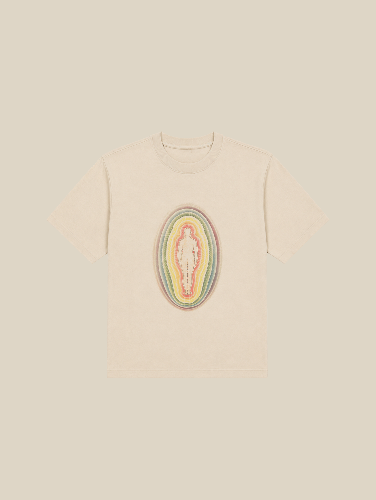 BEIGE T-SHIRT "HUMAN AURA" - Mosquets