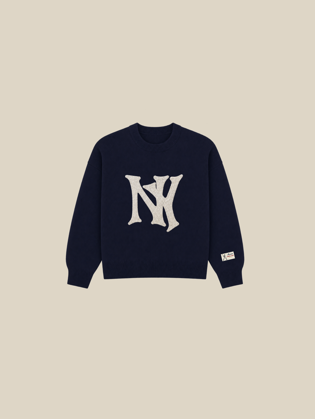 DARK BLUE KNIT SWEATER "NY" - Mosquets