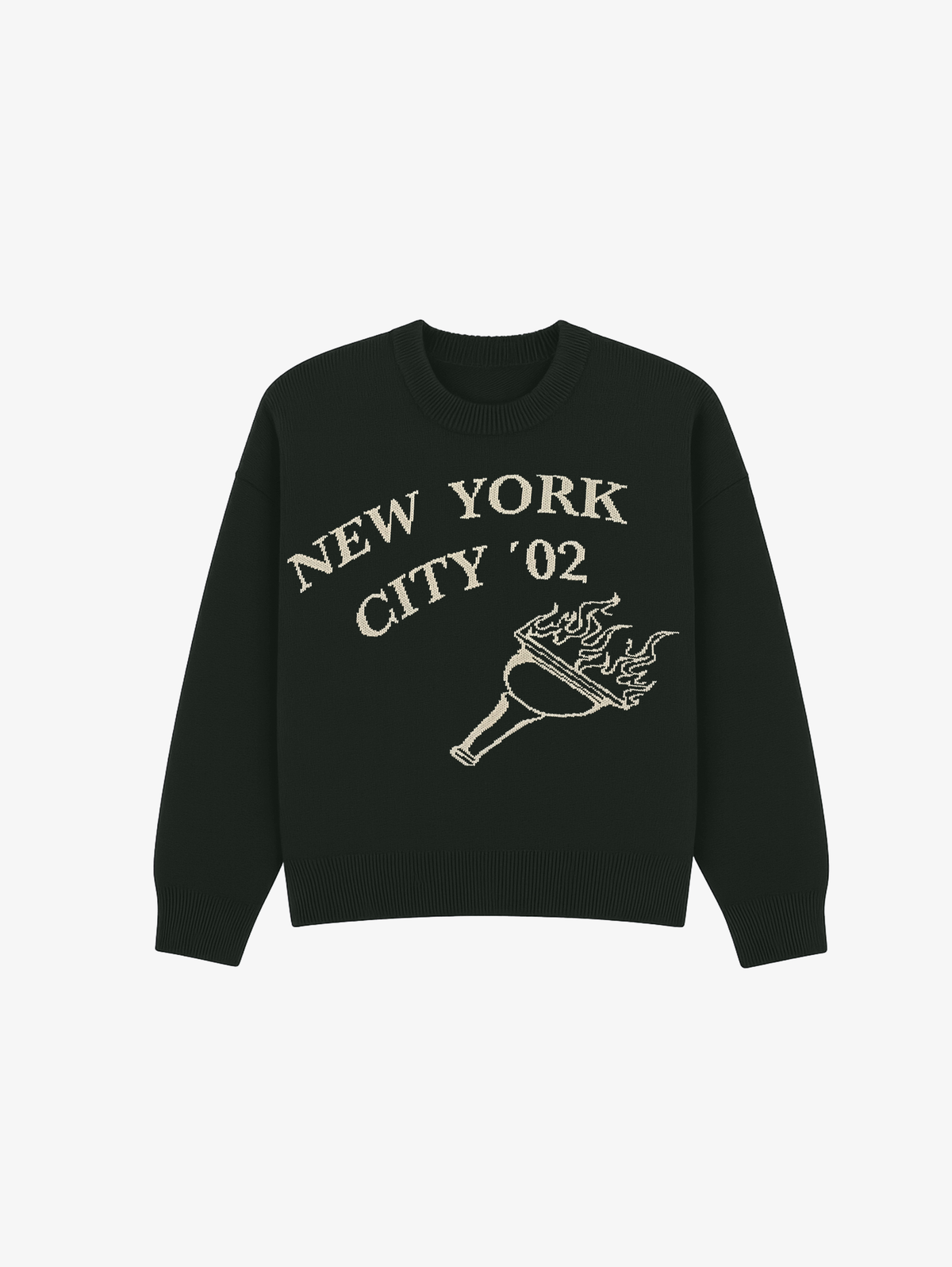 DARK GREY KNIT SWEATER "NY 02" - Mosquets