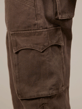 BROWN WASHED DECONSTRUCTED CARGO PANTS - Mosquets