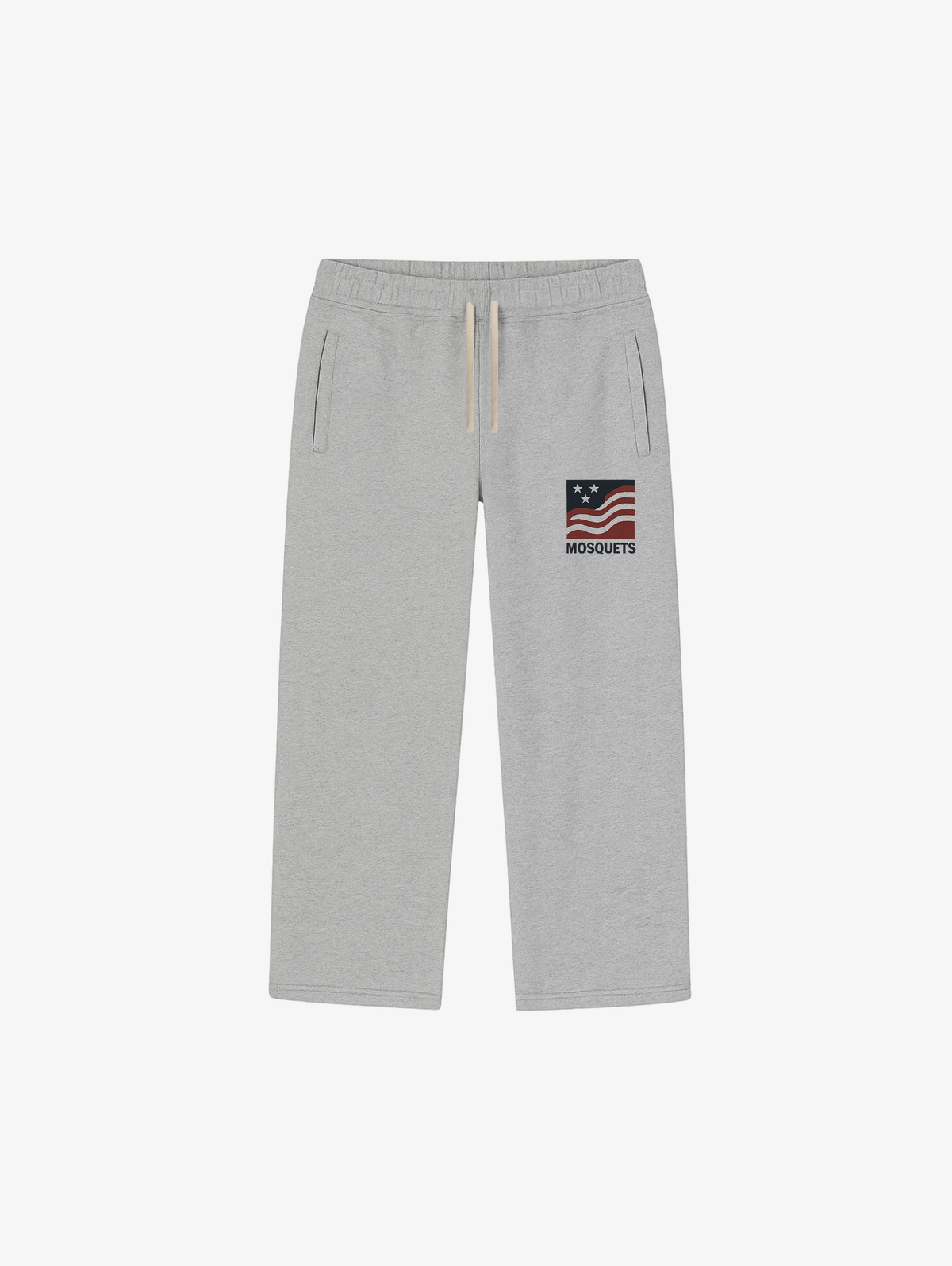 GREY MELANGE SWEATPANTS "AMERICANA" - Mosquets