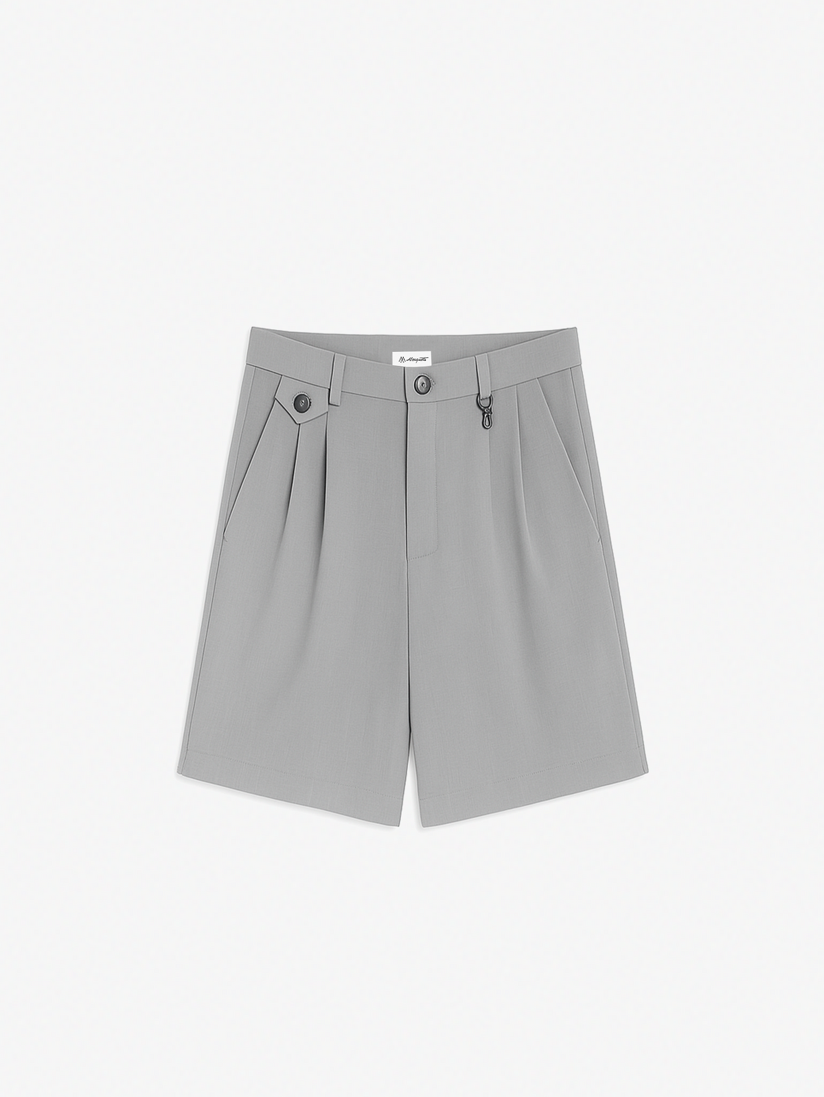 PLEATED SHORTS "LIGHT GREY"