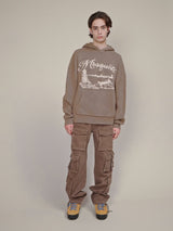 LIGHT BROWN KNIT HOODED "VACATION ON THE LAKE"