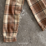BROWN CHECK OPEN EDGES FLANNEL "MOSQUETS"