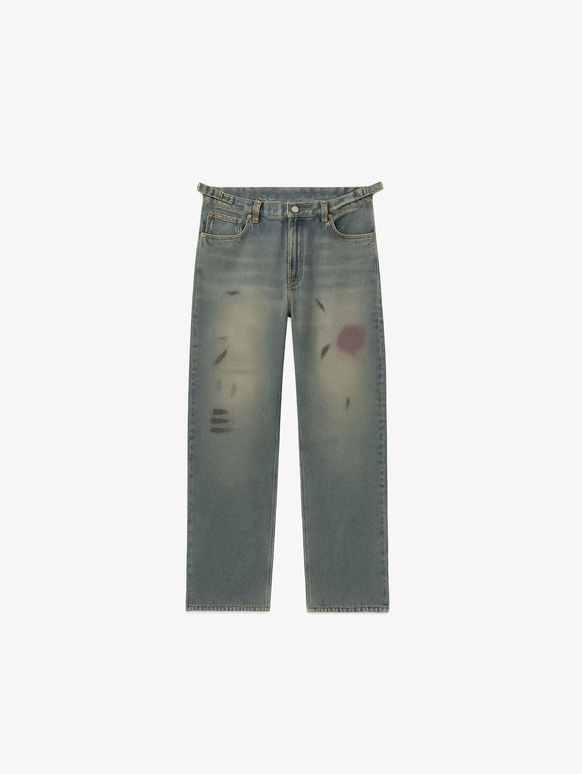 LIGHT BLUE WASHED DENIM " MUD & PAINTING"