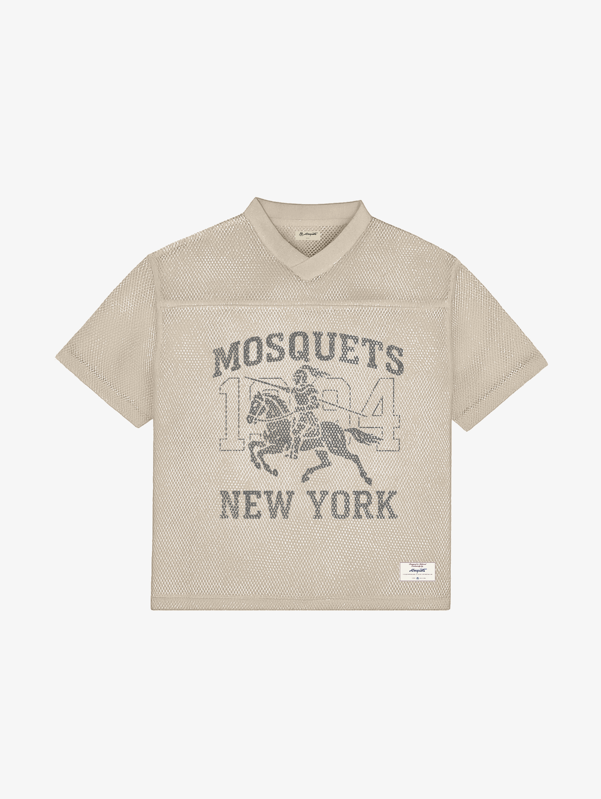 BEIGE MESH FOOTBALL JERSEY "NY KNIGHT"