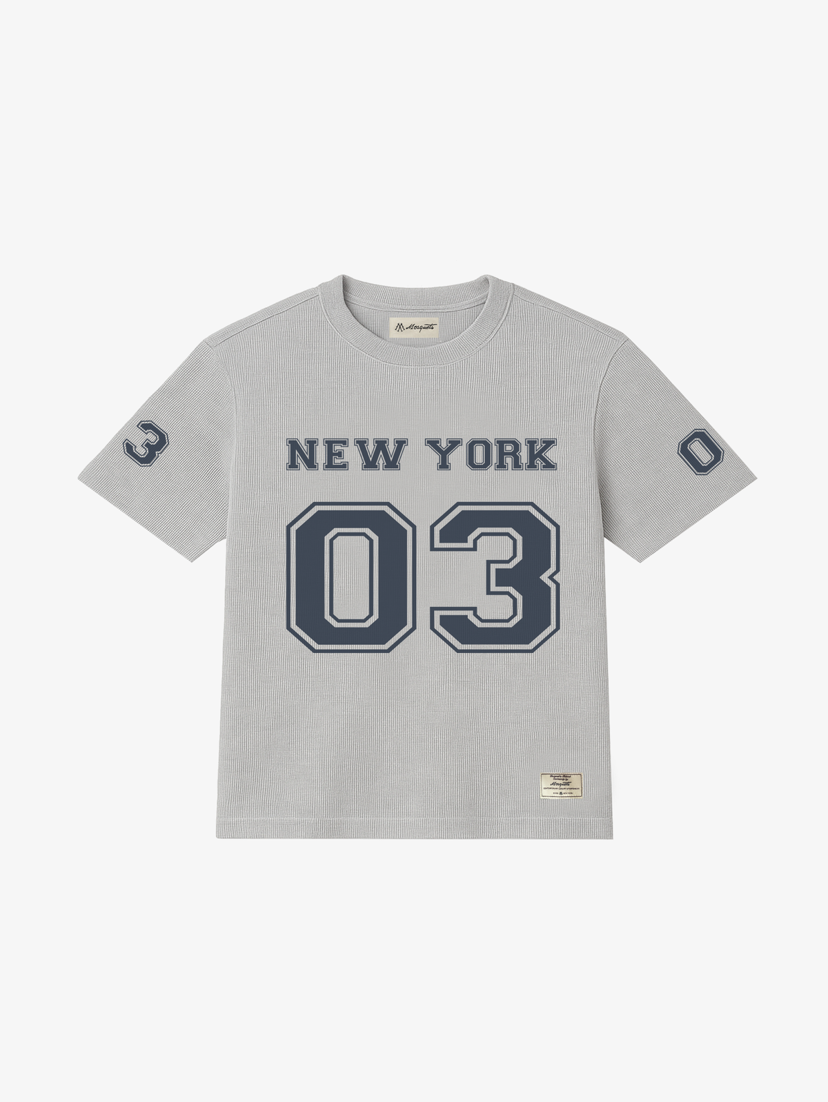 GREY MELANGE WAFFLE T-SHIRT "03"