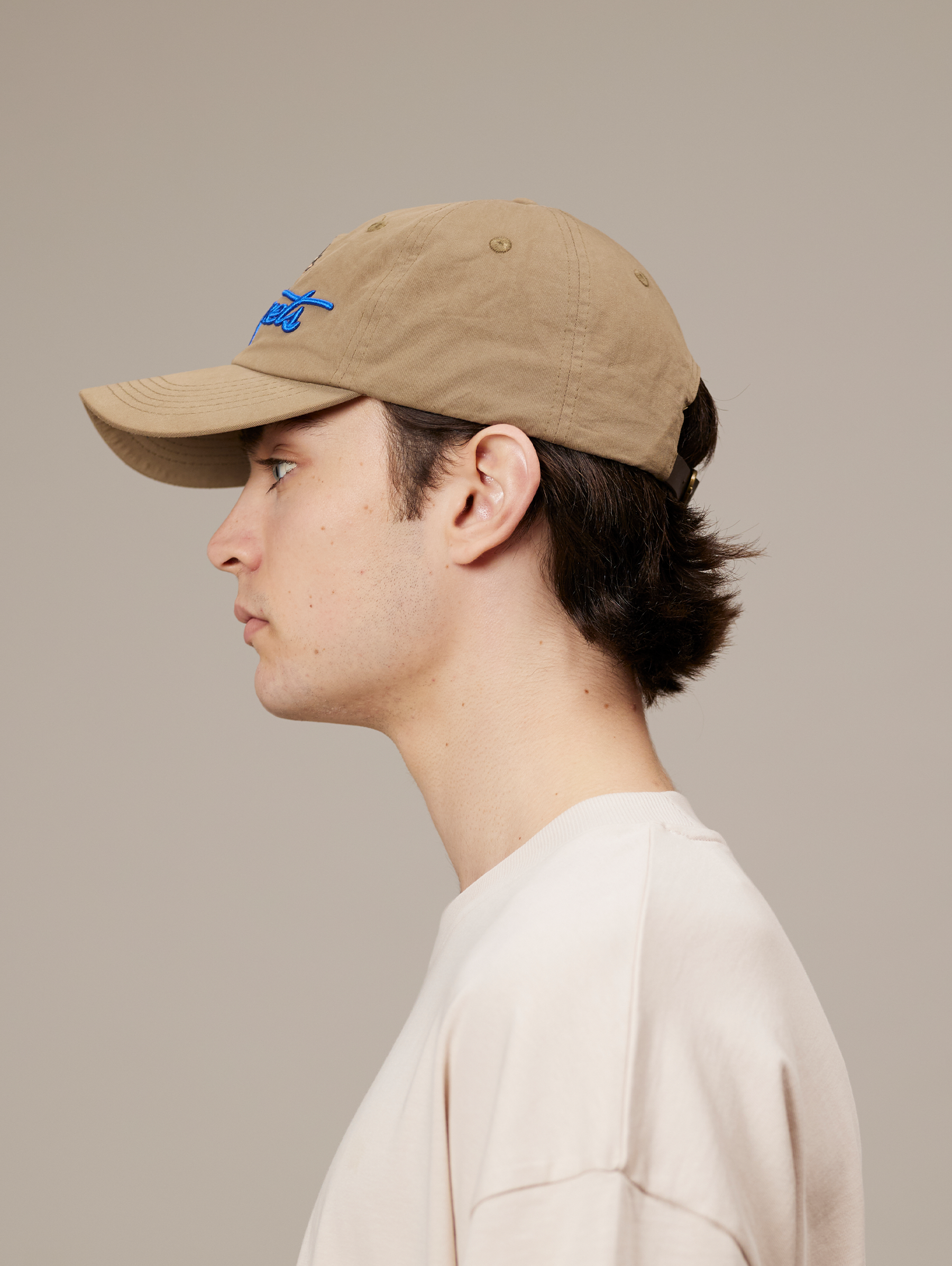 KHAKI WASHED COTTON CAP "SUN"