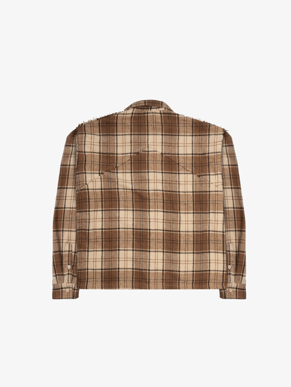 BROWN CHECK OPEN EDGES FLANNEL "MOSQUETS"