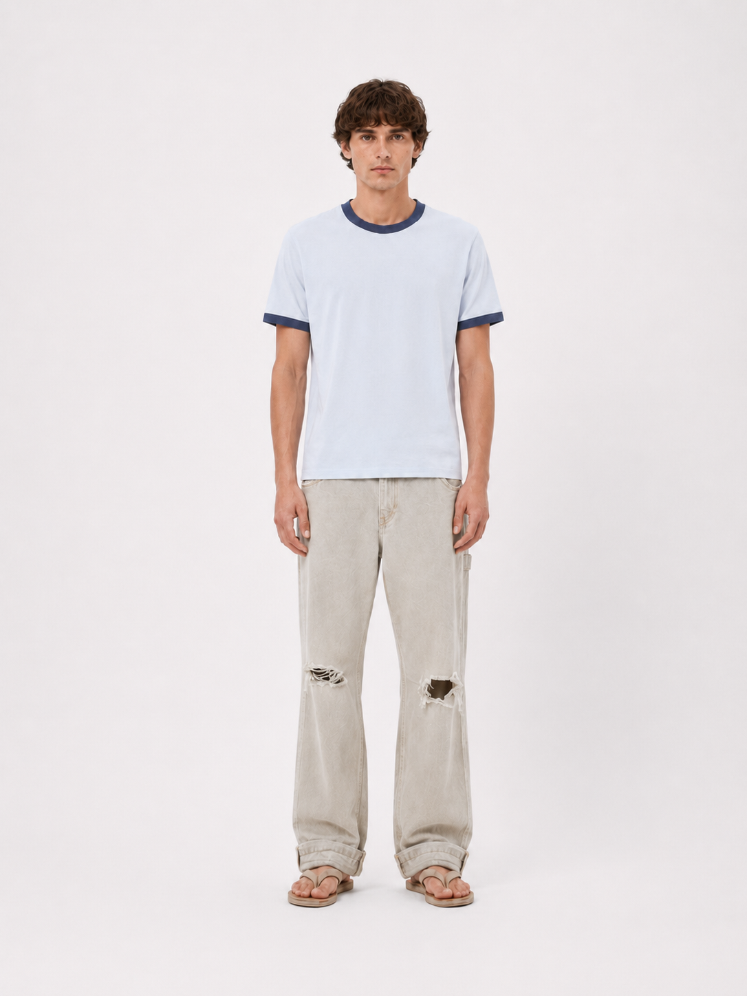 LIGHT BLUE RINGER T-SHIRT 