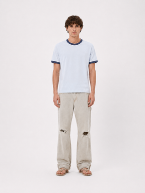 LIGHT BLUE RINGER T-SHIRT "MOSQUETS" - Mosquets
