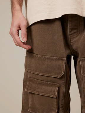 BROWN CARGO WORKER PANTS