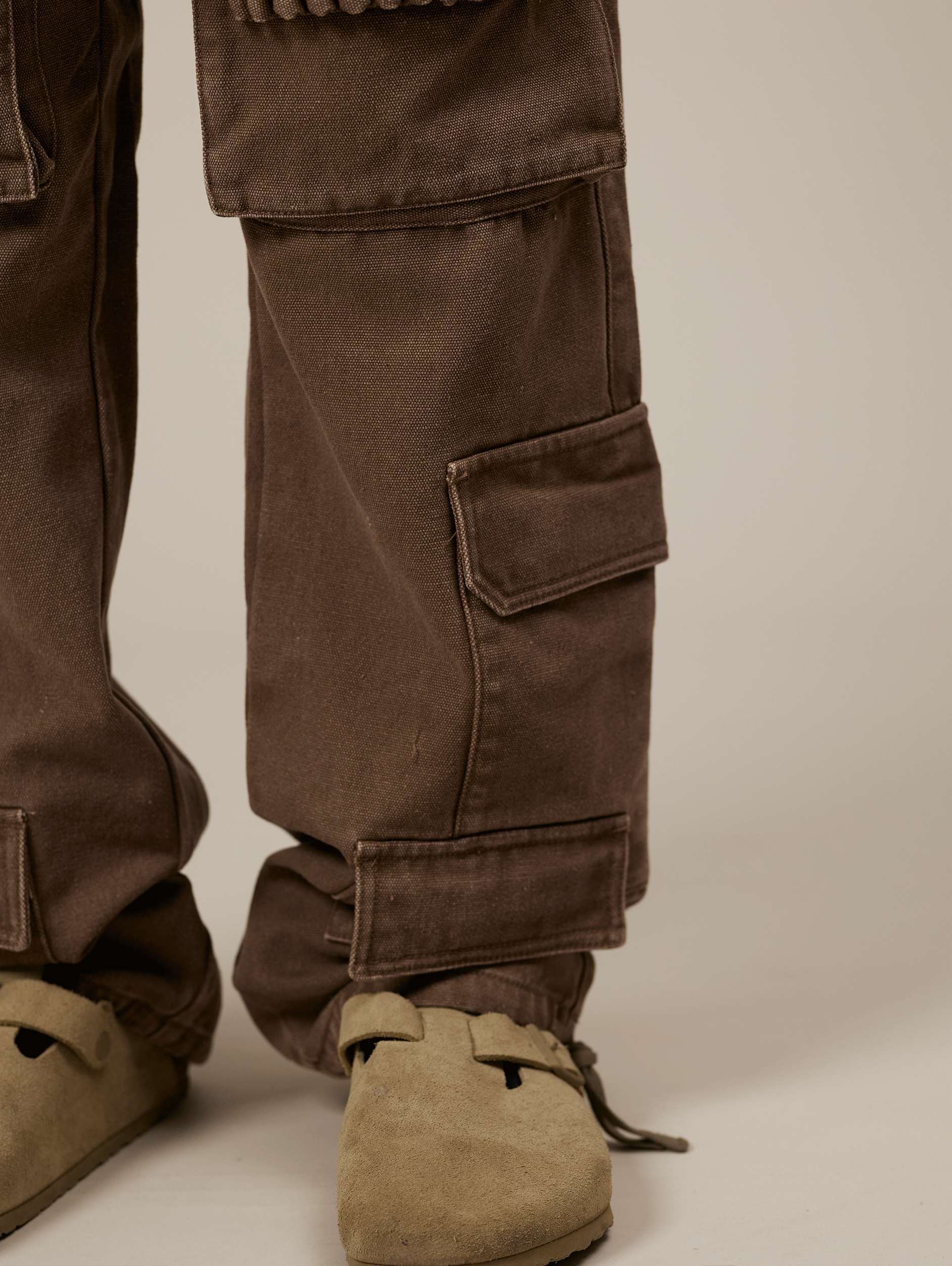 BROWN CARGO WORKER PANTS