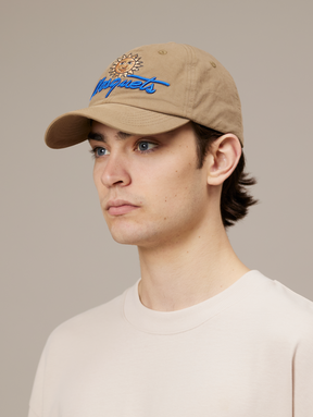 KHAKI WASHED COTTON CAP "SUN"