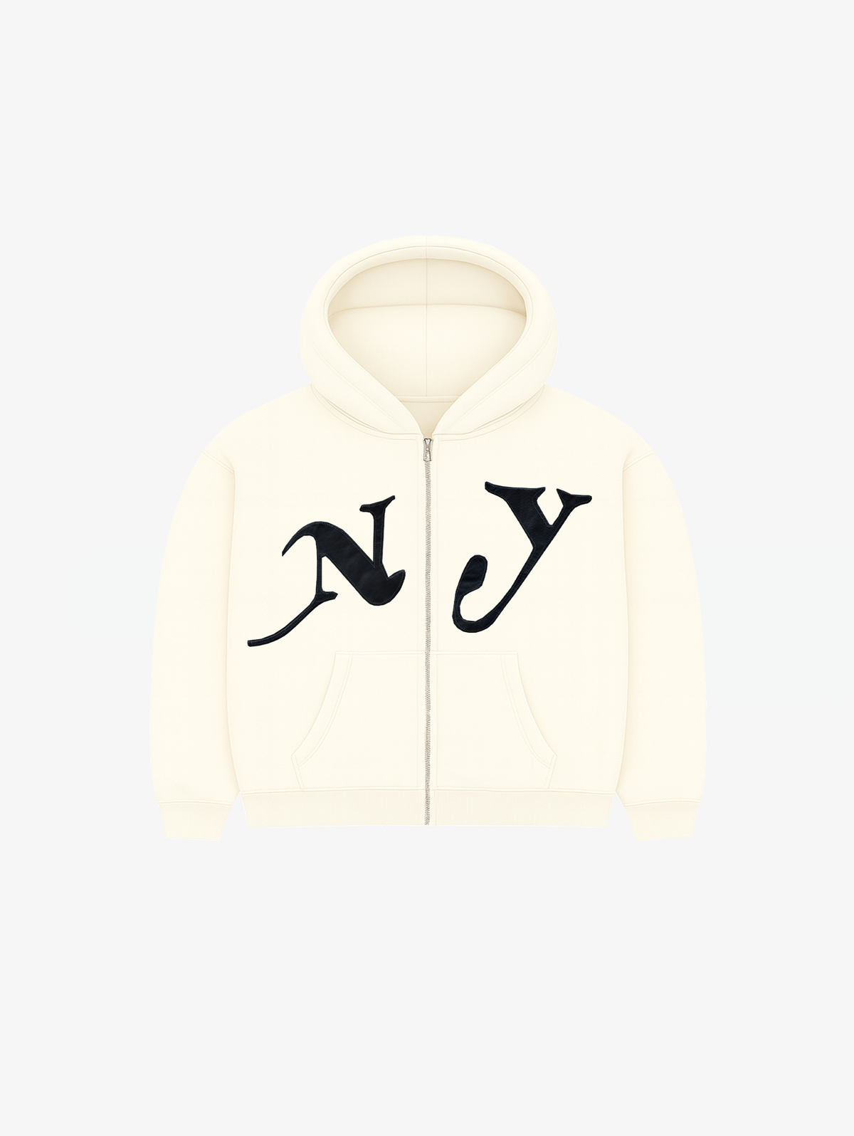 CREAM ZIP HOODED "NY"