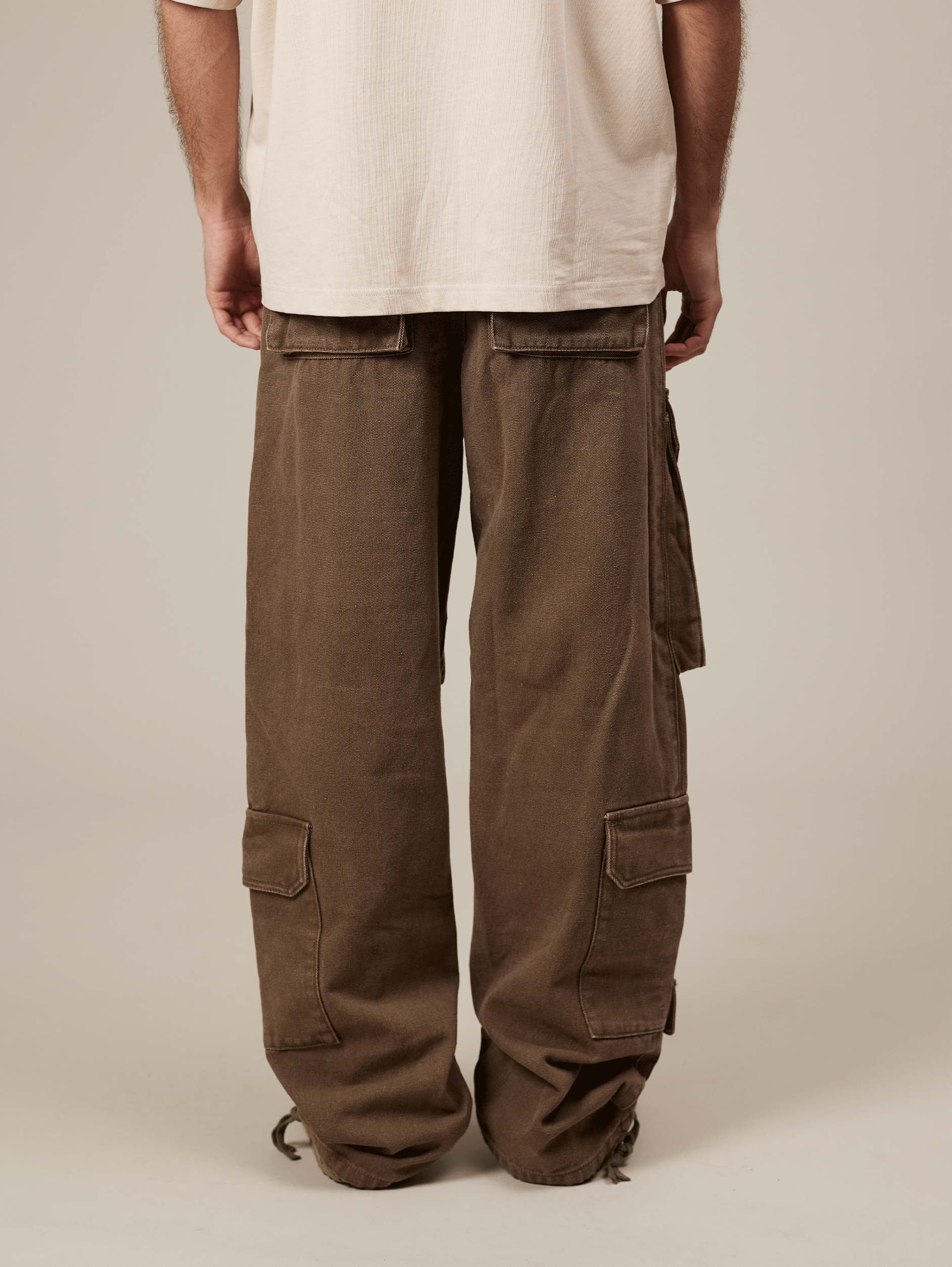 BROWN CARGO WORKER PANTS