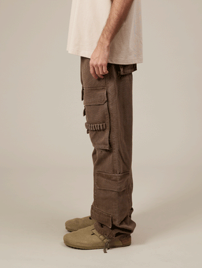 BROWN CARGO WORKER PANTS