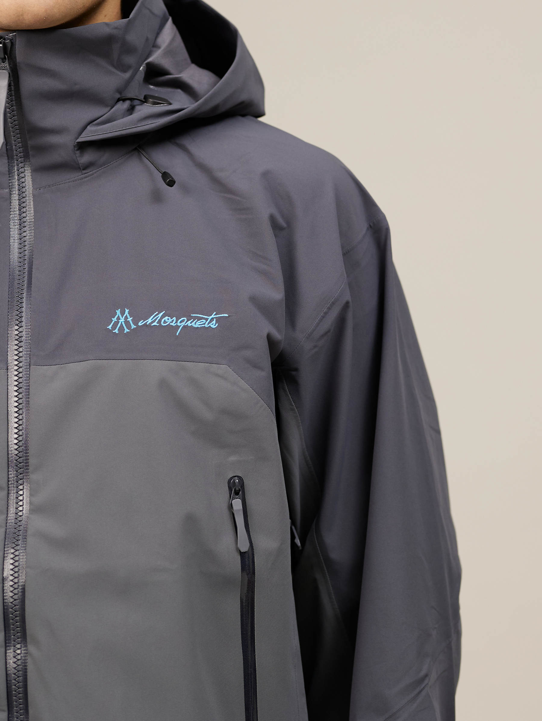 ALPHA RAIN JACKET "CONTRAST GREY/BLUE"