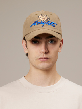 KHAKI WASHED COTTON CAP "SUN"