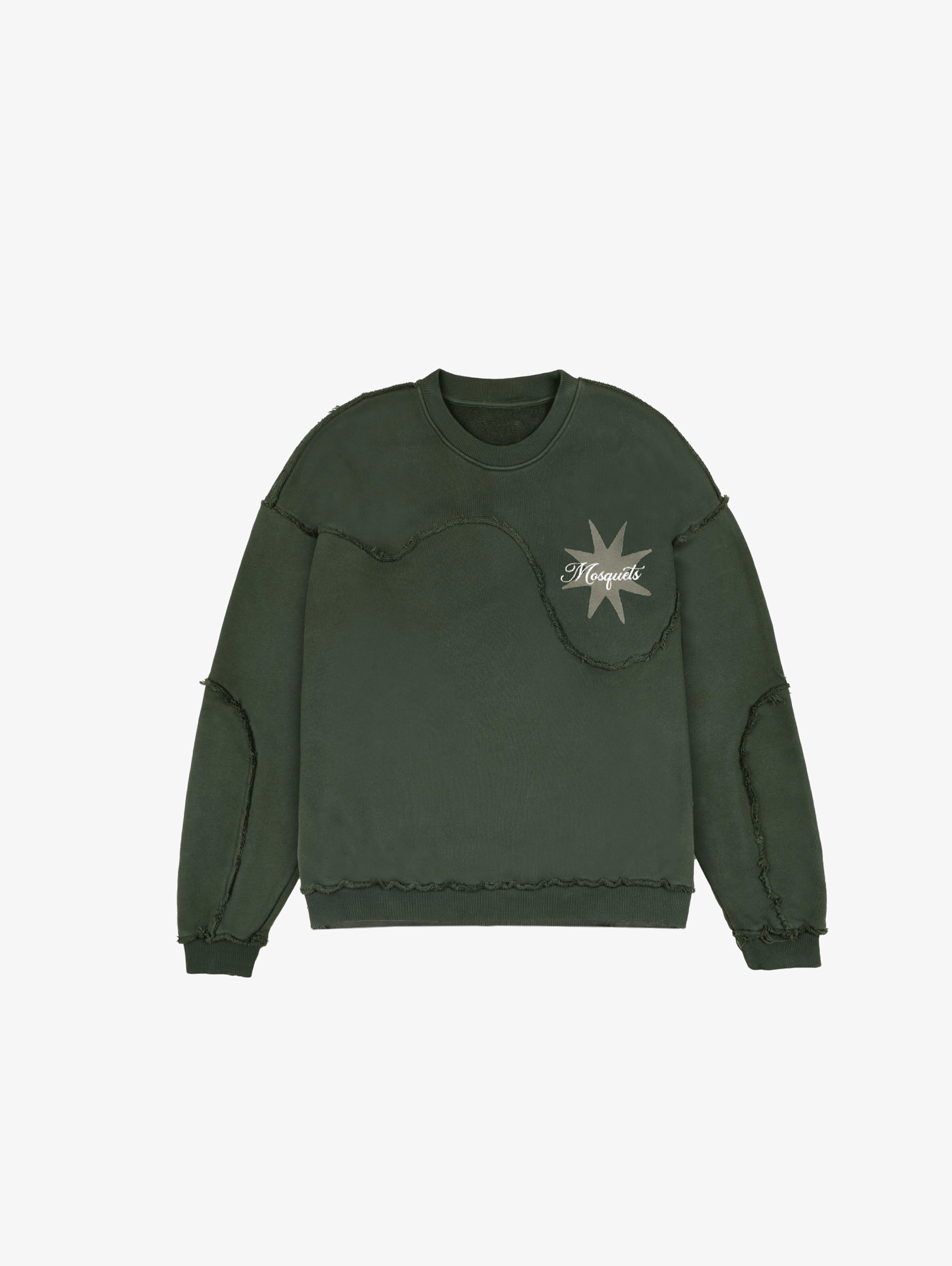 GREEN SWEATER OPEN EDGES 