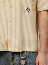 YELLOW STRIPE RESORT SHIRT "M"