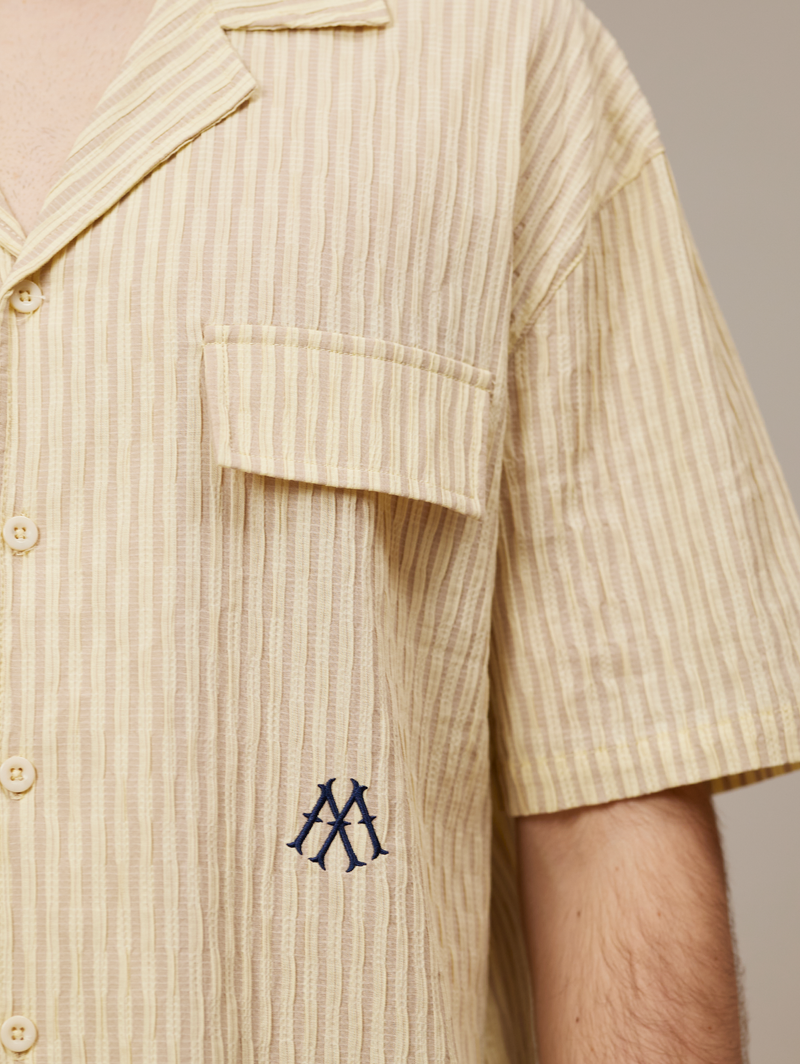 YELLOW STRIPE RESORT SHIRT "M"