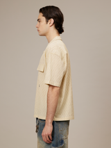 YELLOW STRIPE RESORT SHIRT "M"