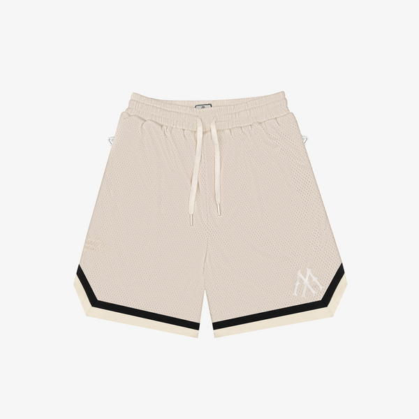 CREAM BASKETBALL MESH SHORTS 