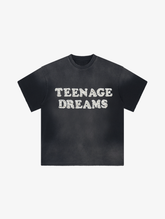 BLACK SUNFADED T-SHIRT PATCH "TEENAGE DREAMS"