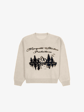 CREAM KNIT SWEATER "PRODUCTIONS"