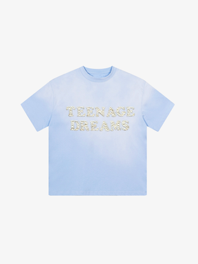 LIGHT BLUE SUNFADED T-SHIRT PATCH "TEENAGE DREAMS"