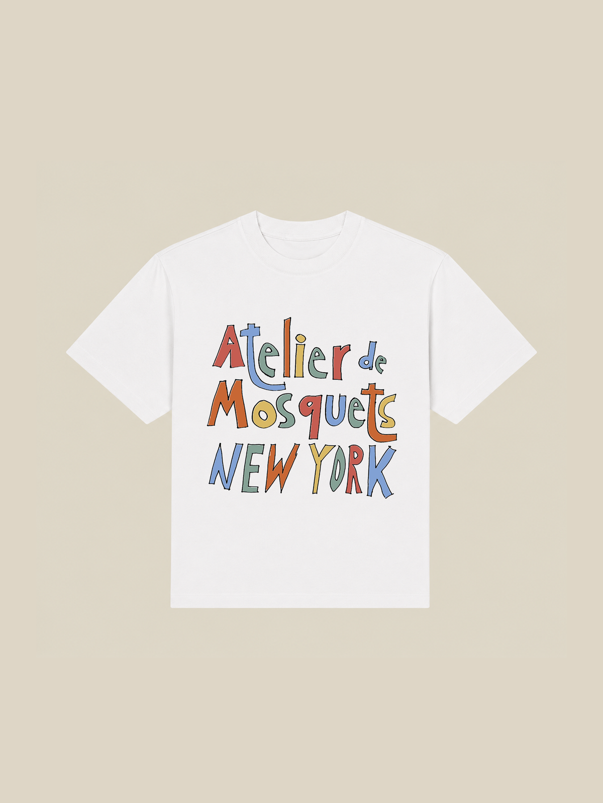 WHITE T-SHIRT "ATELIER NEW YORK" - Mosquets