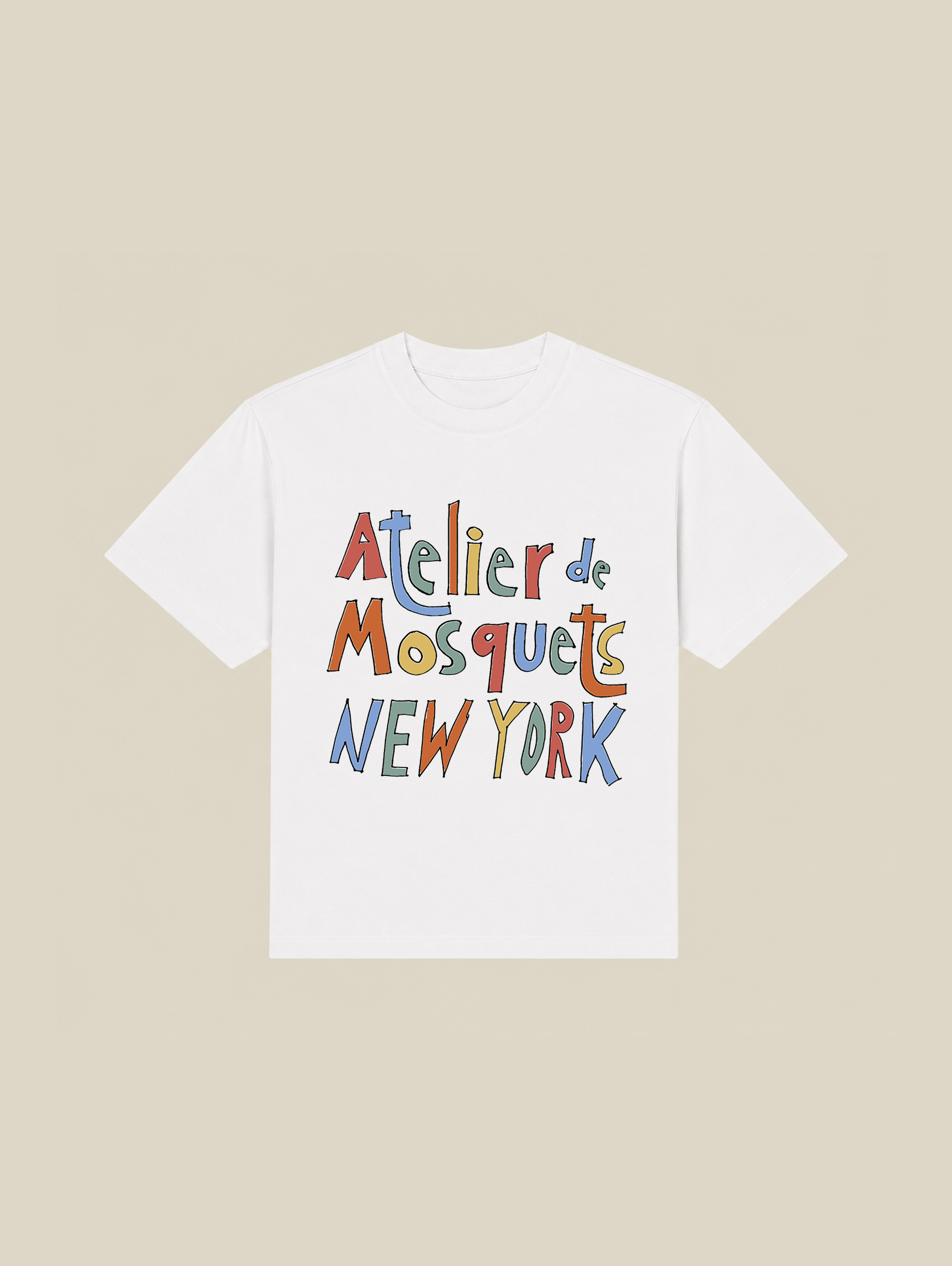 WHITE T-SHIRT "ATELIER NEW YORK" - Mosquets