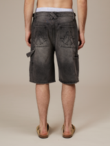 GREY WASHED DENIM JORTS "V2"